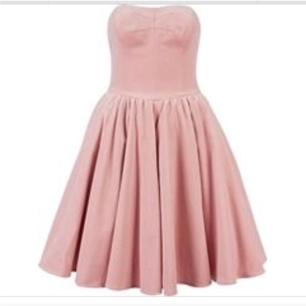 Ted Baker - Chic Blush Velvet Strapless Mini Dress